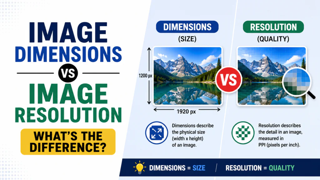 image dimensions vs image resolution